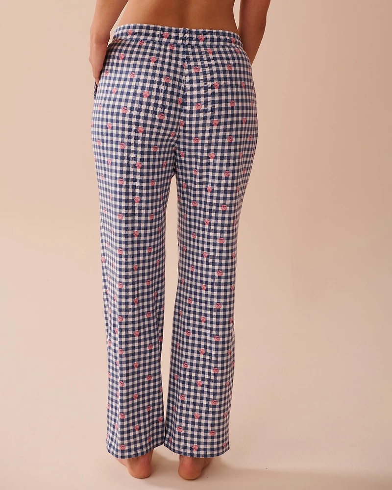 Gingham Print Recycled Fibers Pajama Pants