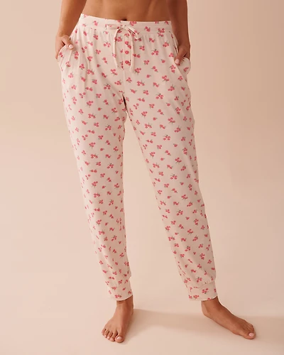Rose Print Super Soft Jogger Pajama Pants