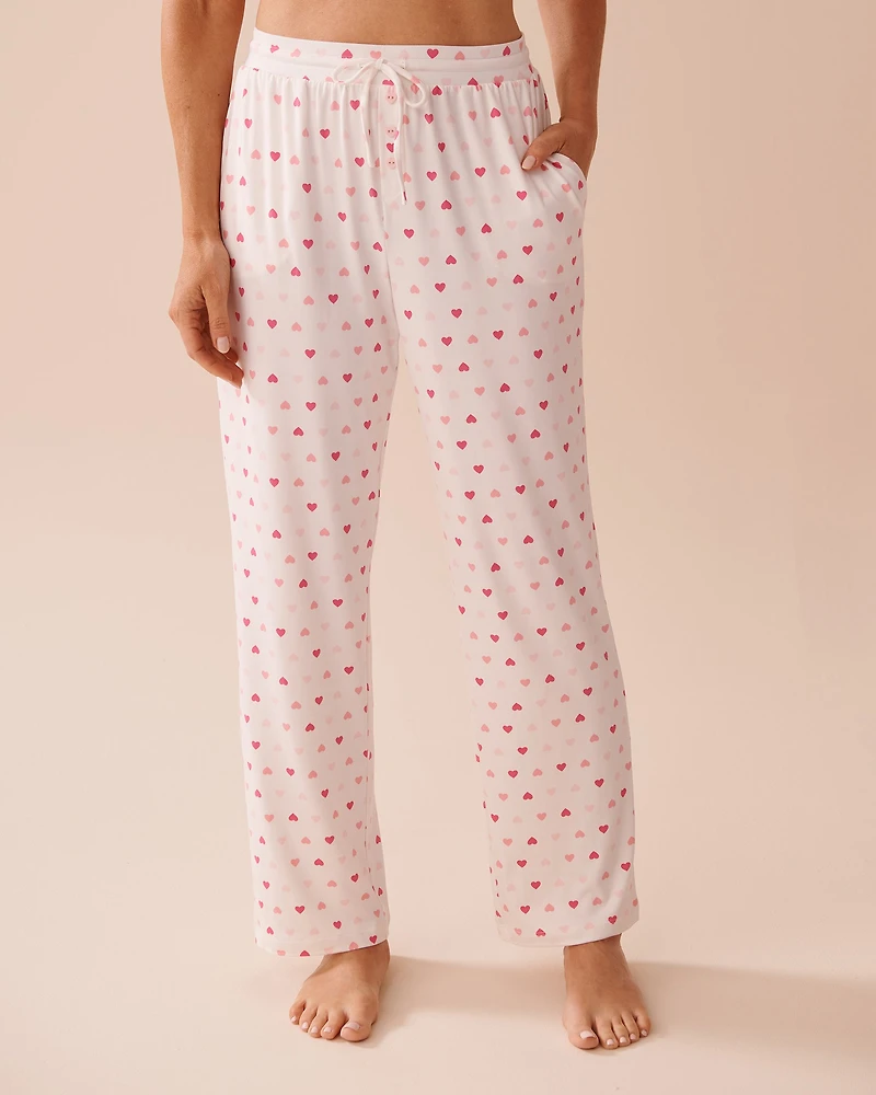 Pantalon de pyjama ultra doux imprimé cœur