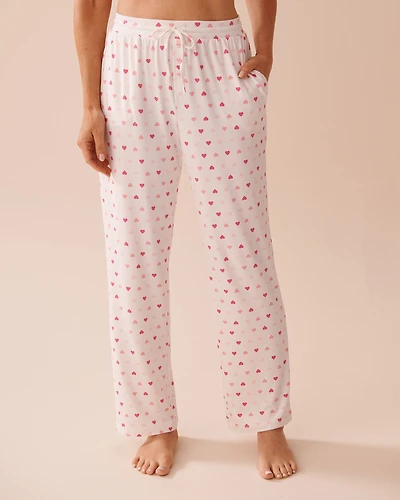 Pantalon de pyjama ultra doux imprimé cœur