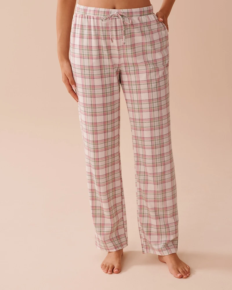 Multicolour Plaid Cotton Pajama Pants