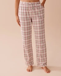 Multicolour Plaid Cotton Pajama Pants