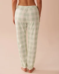 Green Plaid Cotton Jogger Pajama Pants