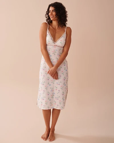 Tulip Print Super Soft Long Nightie