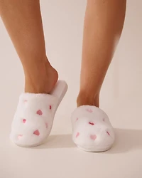 Faux Wool Embroidered Slippers