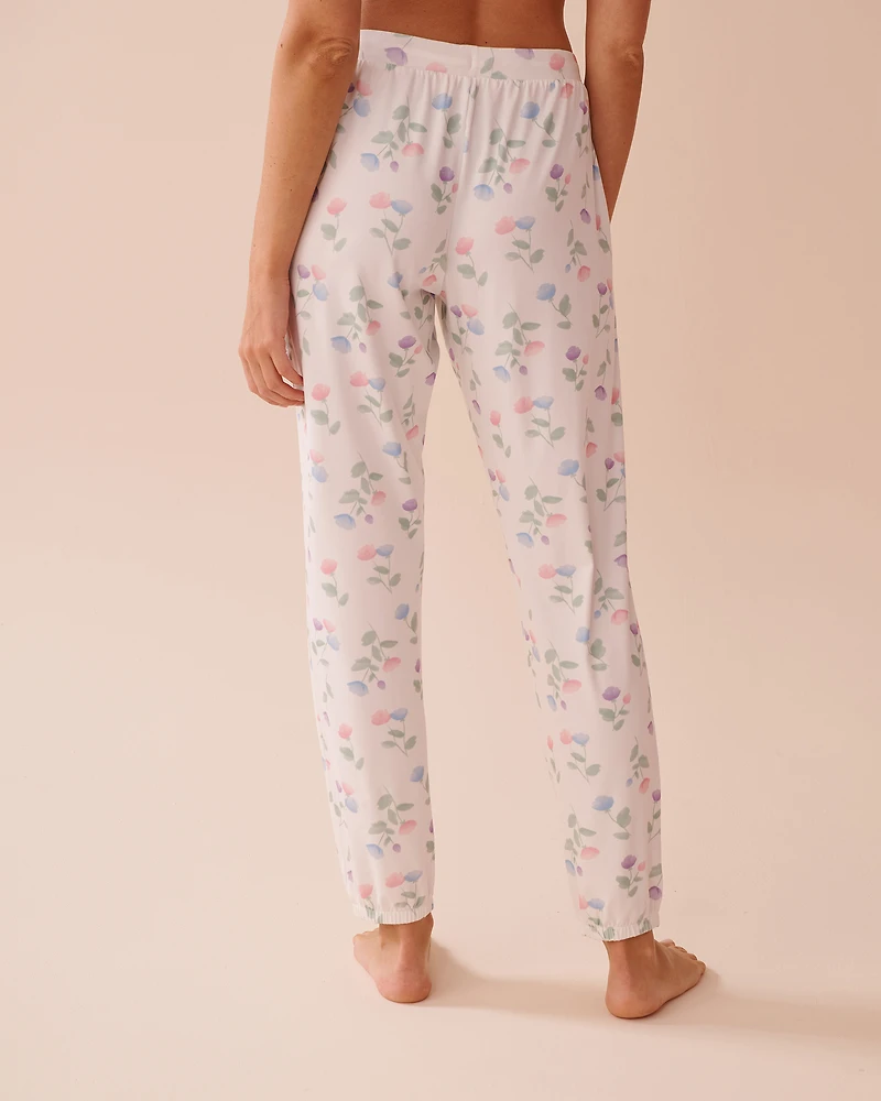 Pantalon de pyjama jogger ultra doux imprimé tulipe