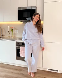 Chandail demi-zip épais en tissu côtel