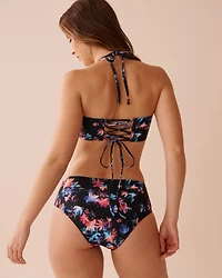 CORAL CRUSH Textured Bandeau Bikini Top