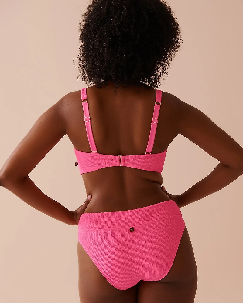 Haut de bikini bralette bonnet D texturé CORAL CRUSH