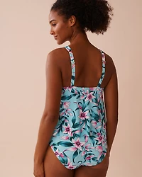 DEEP TEAL D Cup High Neck Tankini Top
