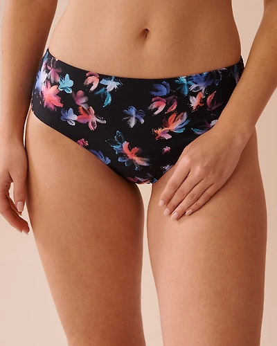 PINK POP Textured Mid Waist Brazilian Bikini Bottom