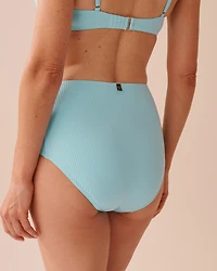 Bas de bikini taille haute côtelé SOLID