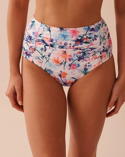 Bas de bikini taille haute plissée INDIGO