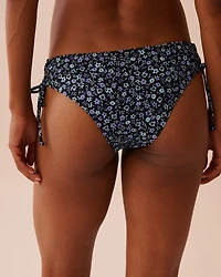 PERIWINKLE Recycled Fibers Side Tie Cheeky Bikini Bottom