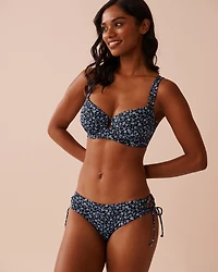 PERIWINKLE Recycled Fibers Side Tie Cheeky Bikini Bottom