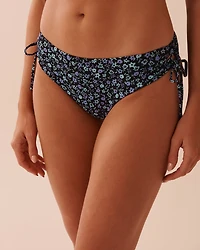 PERIWINKLE Recycled Fibers Side Tie Cheeky Bikini Bottom
