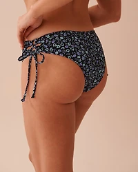 PERIWINKLE Recycled Fibers Side Tie Cheeky Bikini Bottom