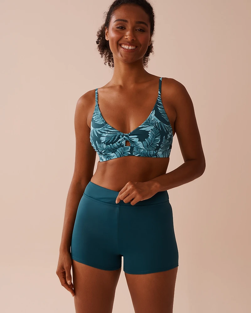 BLACK Mid-rise Boyleg Bikini Bottom