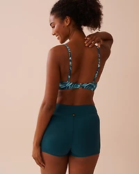 BLACK Mid-rise Boyleg Bikini Bottom
