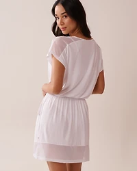 Recycled Fibers Short Sleeve Dress with Mesh Inserts
