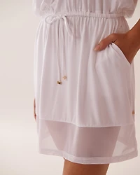 Recycled Fibers Short Sleeve Dress with Mesh Inserts