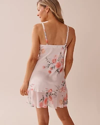 Romantic Bouquet Satin and Chiffon Nightie