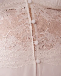Chiffon and Lace Open Front Nightie