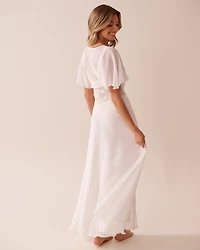 Chiffon and Lace Open Front Nightie