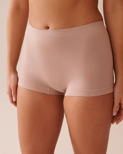 Culotte garçonne taille haute côtelée tissu sans coutures