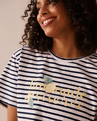 T-shirt en coton rayures et imprimé citron
