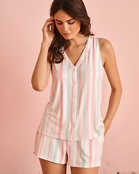 Multistripe Super Soft Button-down Cami