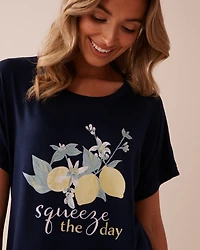 Lemon Print Super Soft Loose Fit T-shirt