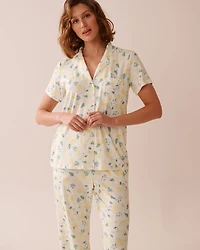 Lemon Print Super Soft Button-down Shirt