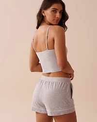 Camisole courte à soutien intégré en coton