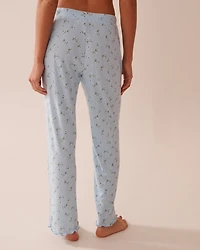 Strawberry Print Lettuce Edge Pointelle Pajama Pants