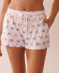 Chicken Print Super Soft Pajama Shorts