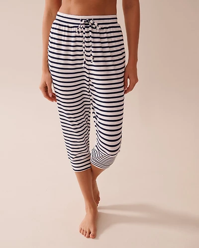 Capri de pyjama ultra doux rayures nautiques