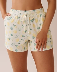 Lemon Print Super Soft Bermuda Pajama Shorts