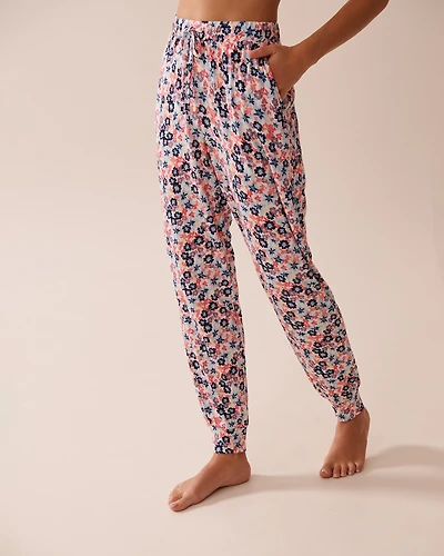 Pantalon de pyjama jogger en jersey doux imprimé papillon