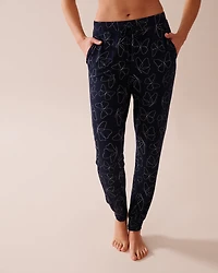 Pantalon de pyjama jogger en jersey doux imprimé papillon