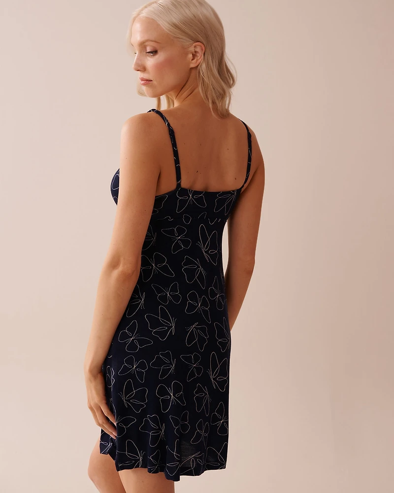 Nuisette en jersey doux imprimé à fleurs