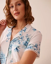 Hydrangea Print Super Soft Button-down Sleepshirt