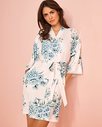 Kimono ultra doux imprimé hortensia