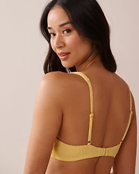 SOLID Recycled Fibers Ribbed Plunge Bikini Top