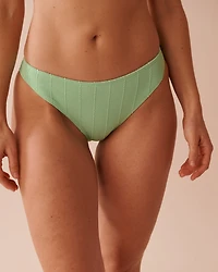 SOLID Textured Low Waist Brazilian Bikini Bottom