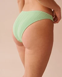 SOLID Textured Low Waist Brazilian Bikini Bottom