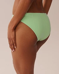 SOLID Textured Low Waist Brazilian Bikini Bottom