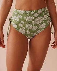 TEAL BLUE Side Tie High Waist Bikini Bottom