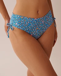 FLORAL PARTY Recycled Fibers Side Tie Cheeky Bikini Bottom