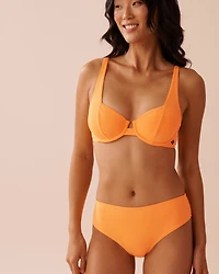 Bas de bikini cheeky taille mi-haute côtelé SUNSET
